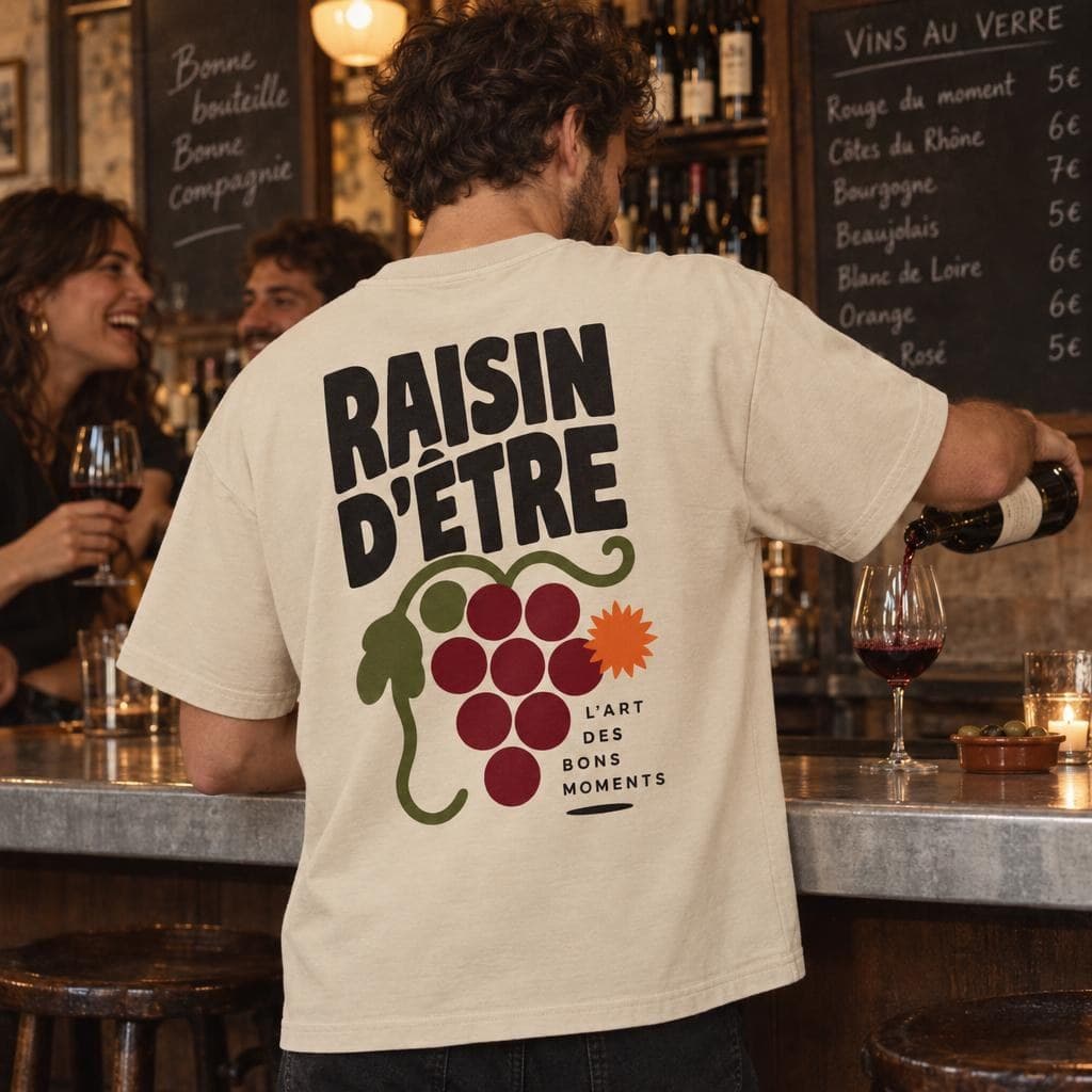 Au comptoir, dos imprimé Raisin d’Être