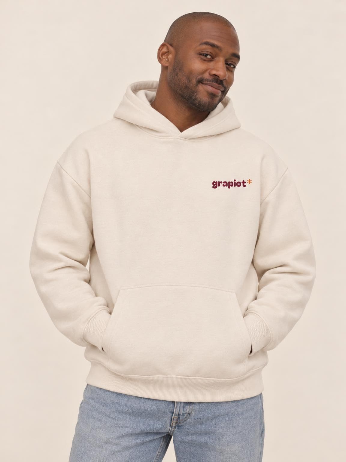 Hoodie vin Bon Vivant vu de face, petit logo grapiot
