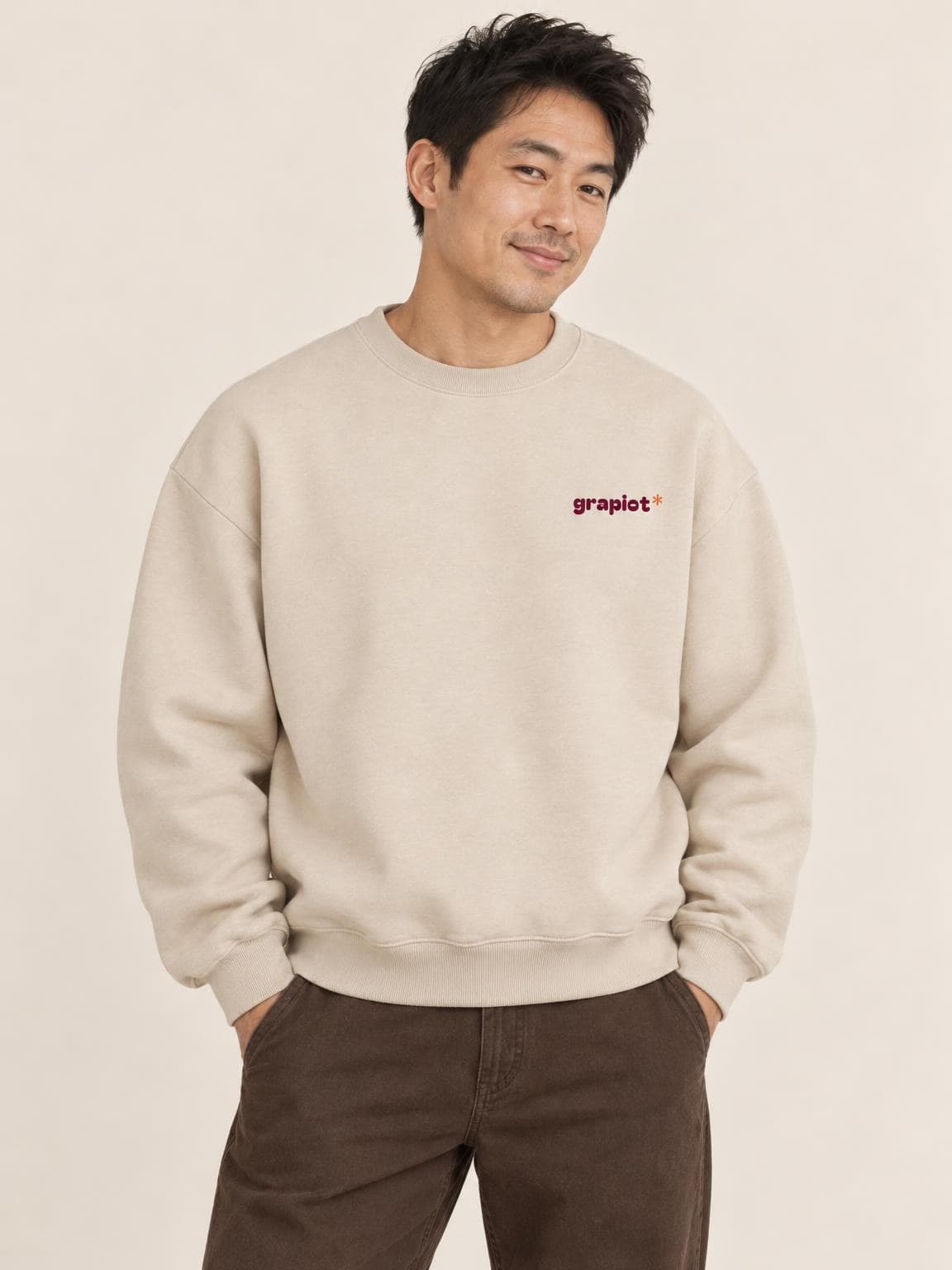 Sweat vin Good Times vu de face, petit logo grapiot