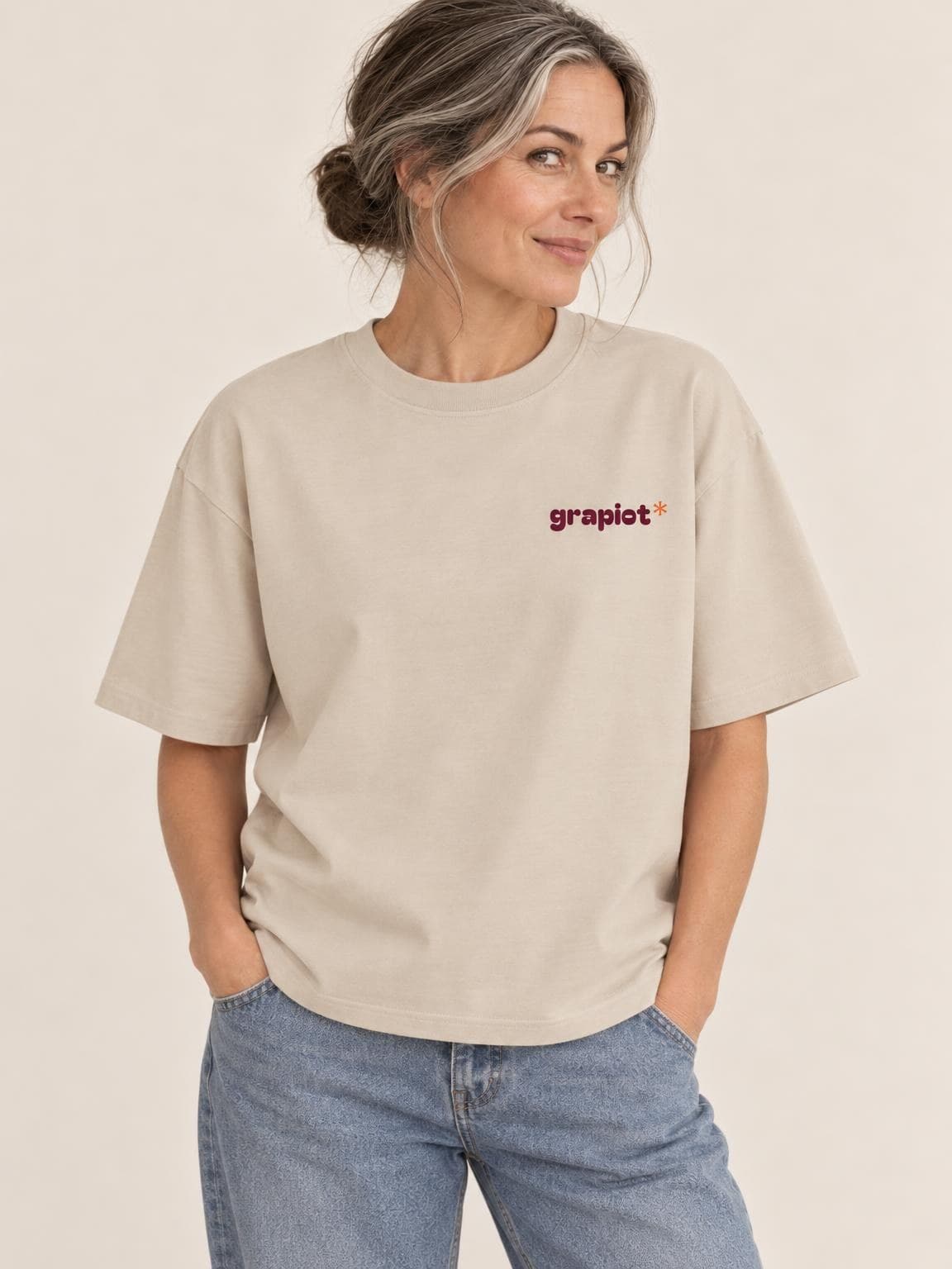T-shirt vin Raisin d’Être vu de face, petit logo grapiot