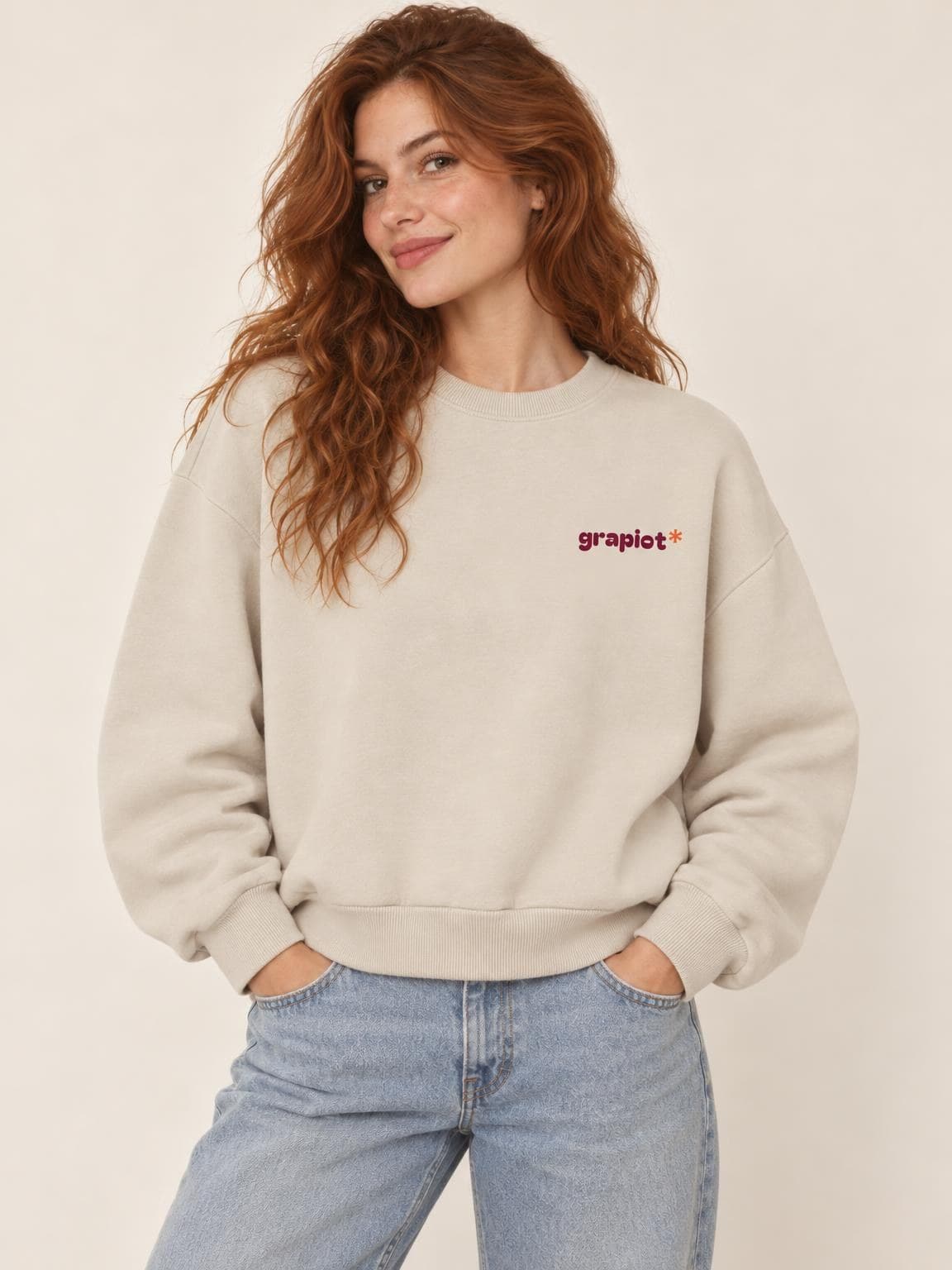 Sweat vin Provence vu de face, petit logo grapiot